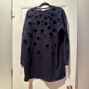 Boden Navy and Black Floral Midi Dress